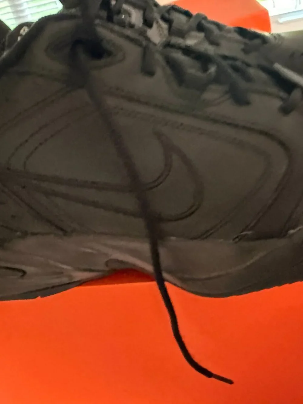 Nike Air Monarch IV Triple Black Men’s Size 14 Leather Sneakers
